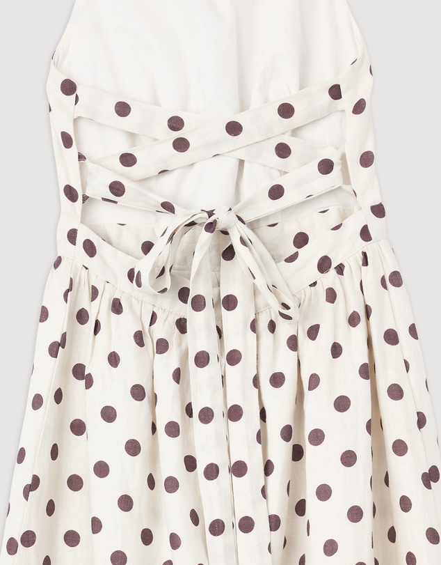 Revibe - Repaired AERE Tali Linen Cross Back Midi Dress - AU 6