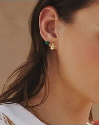 Ania Haie - Ania Haie Gold Malachite Sphere Stud Earrings