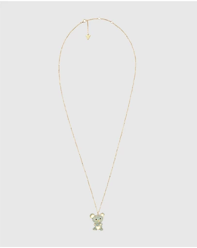 GUESS - Gold-Tone Vintage Guess Teddy Bear Necklace