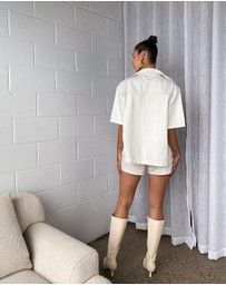 Dazie - Balmy Nights Short Sleeve Denim Overshirt