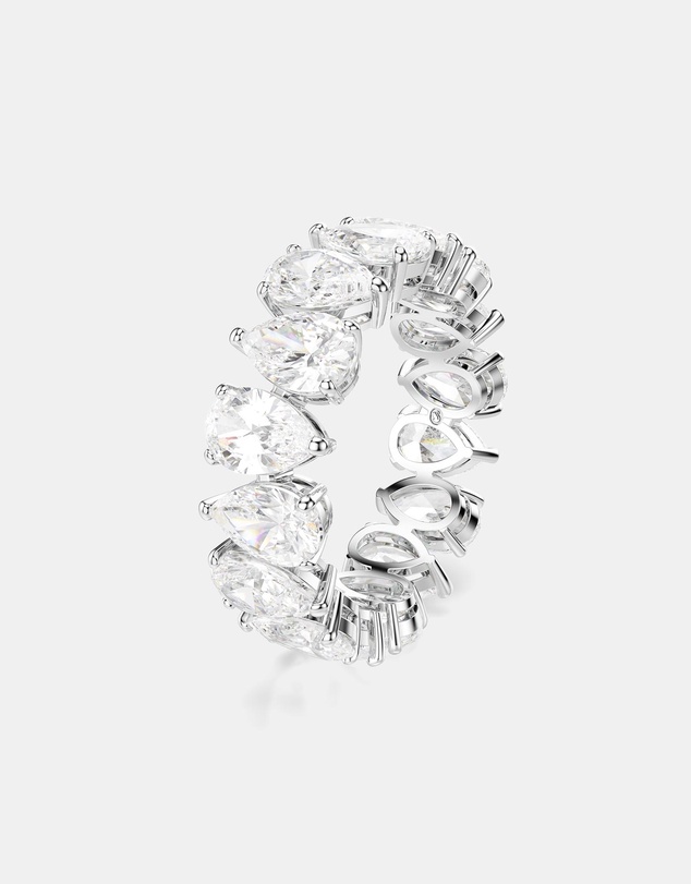 Swarovski - Matrix Vittore Ring, Pear Cut, White, Silver-Tone Finish