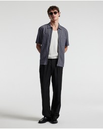 Calibre - Stripe Zip Through Shirt Navy