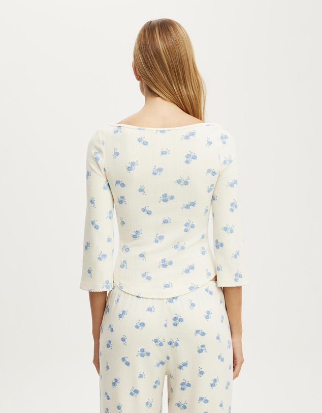 Cotton On Body - Dreamy Soft Pointelle 3/4 Long Sleeve Top