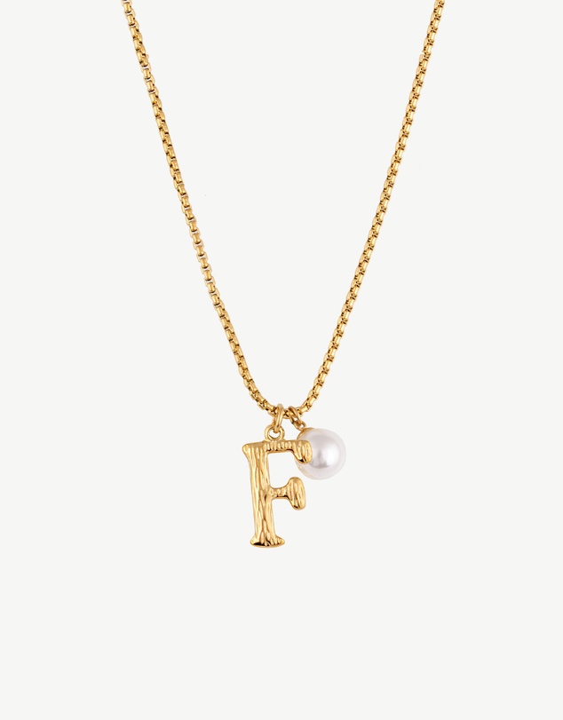 Zahar - Pearl Letter F Necklace