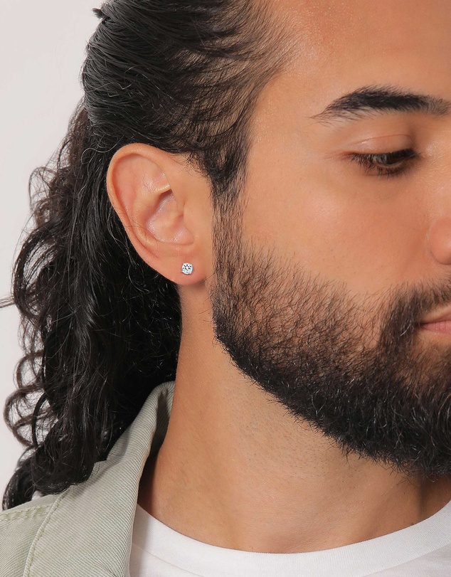 Kuzzoi - ICONIC EXCLUSIVE - Earrings Male Stud Swarovski® Crystals Single 925 Sterling Silver