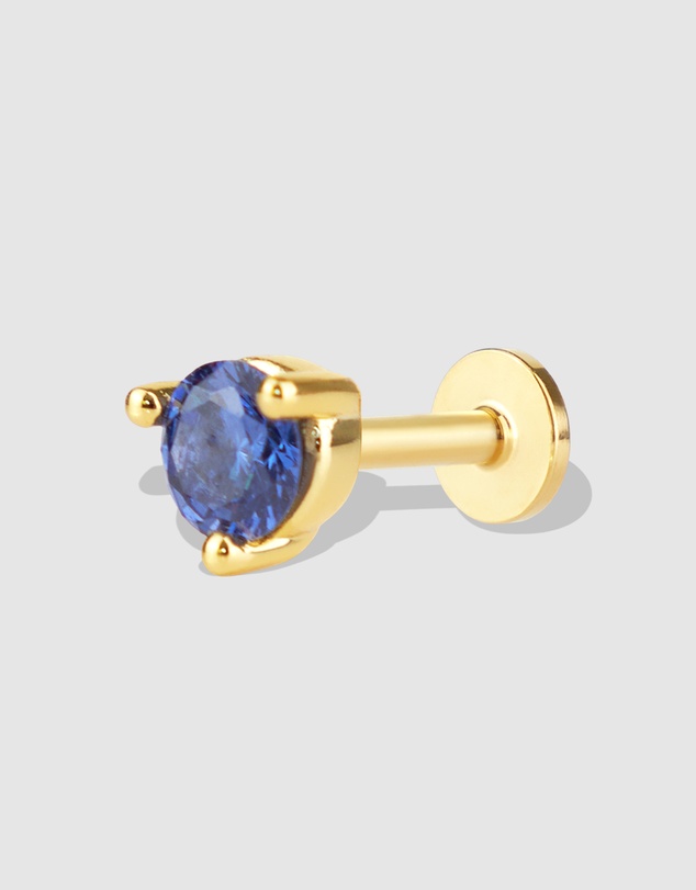 Wanderlust + Co - Birthstone Gold Flat Back Earring - Sep