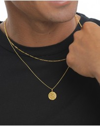 Kuzzoi - ICONIC EXCLUSIVE - Necklace Men Layer Figaro Venetian in 925 Sterling Silver Gold Plated