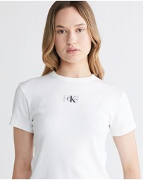 Calvin Klein Jeans - Ribbed Cotton Badge T-shirt