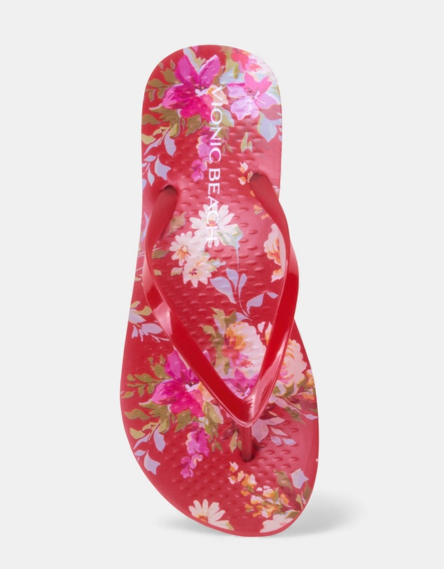 Vionic - Noosa Print Toe Post Sandal - Red Floral