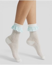 High Heel Jungle - Bobby Lace Frill Trim Cotton Bobby Socks