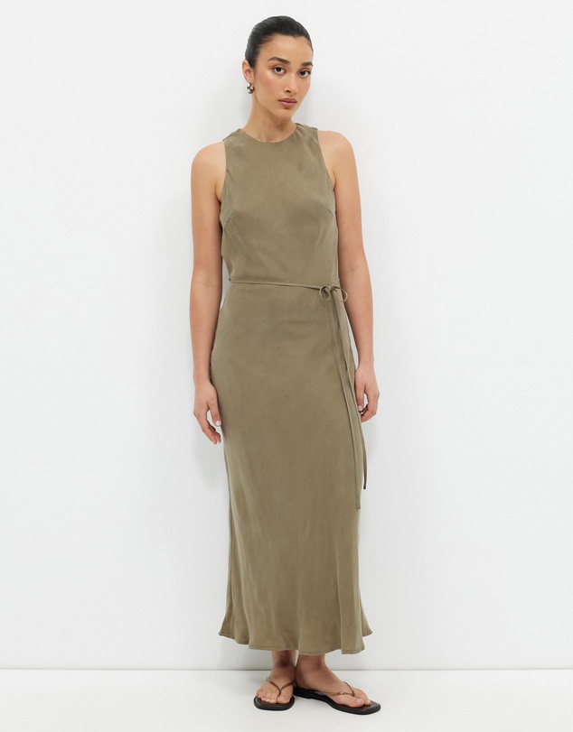 Calli - Cupro Crew Neck Dress
