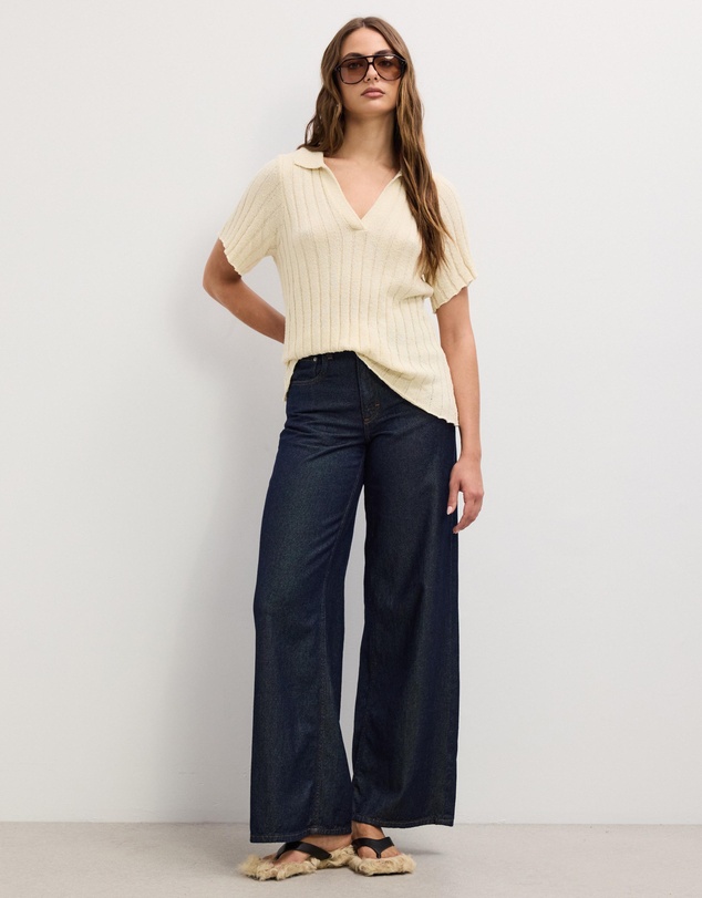 The Fated - Luica Slouchy Knit Polo Tee