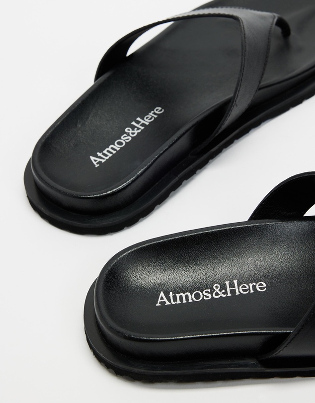 Atmos&Here - Azure Leather Thong Sandals