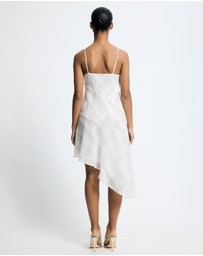 Lover - Venus Sequin Check Asymmetrical Dress