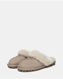 EVERAU - Australian Shepherd Ugg Waffle Slipper Sheepskin Upper House Shoes
