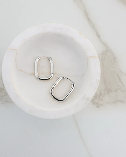 Luna Rae - Sterling Silver - Edge Hoops