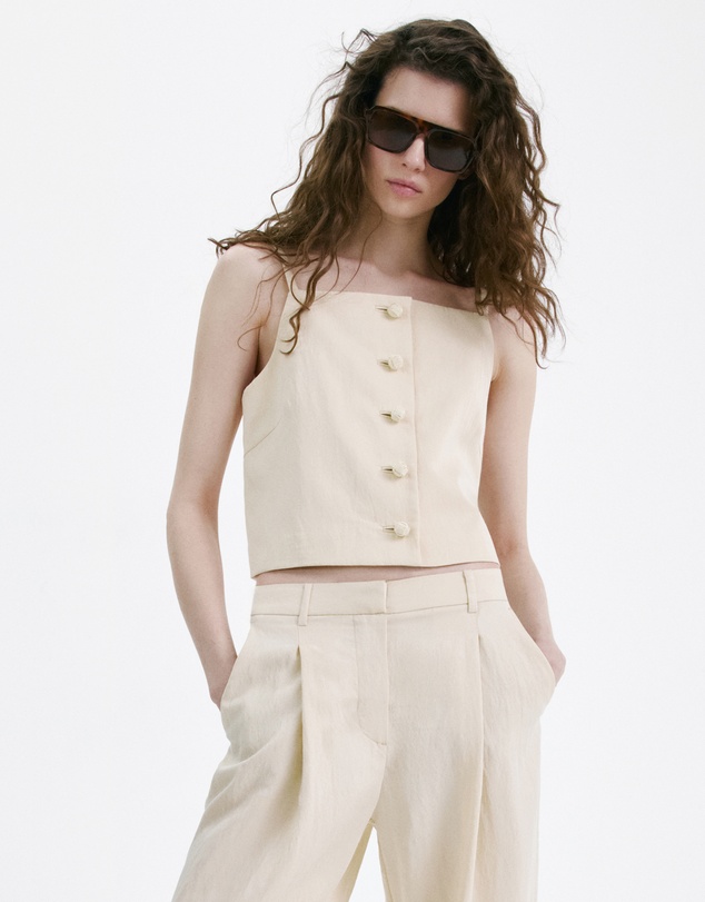 M.N.G - Lyocell Button Top