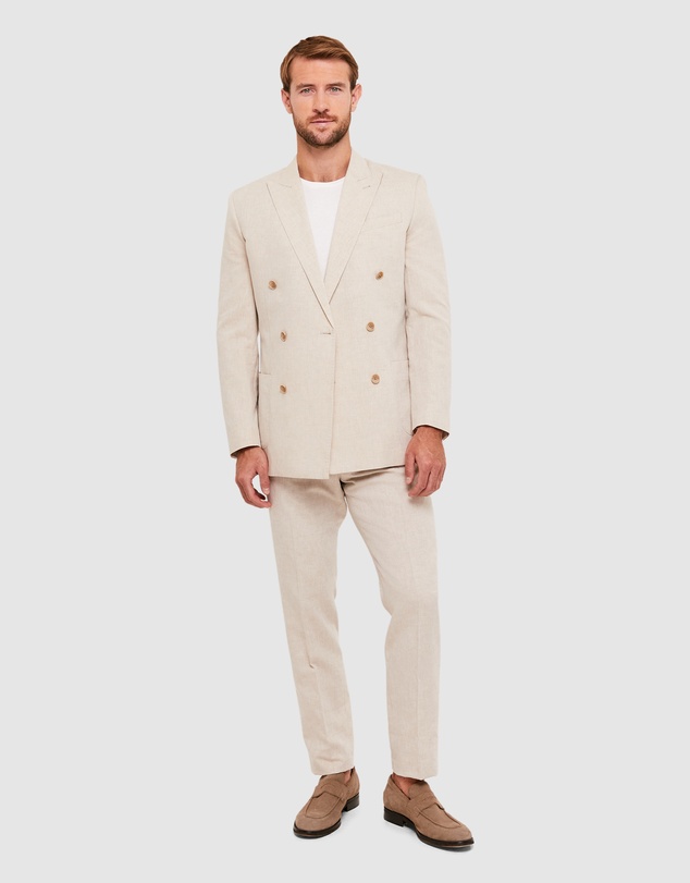 SABA - Elias Linen Cotton Double Breasted Blazer