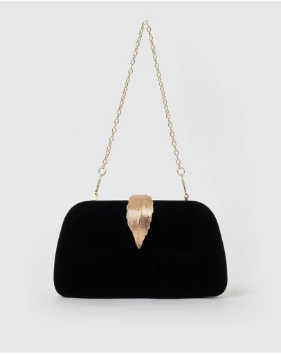 Izoa - Rebecca Clutch Black Velvet