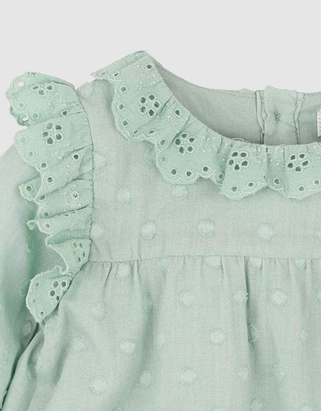 Bebe by Minihaha - Fern Dobby LS Romper - Babies