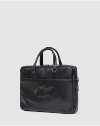 Republic of Florence - The Tokyo Blue Leather Laptop Briefcase
