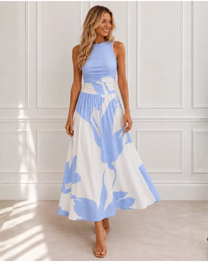 Esther & Co - Balayage Dress - Sky Blue