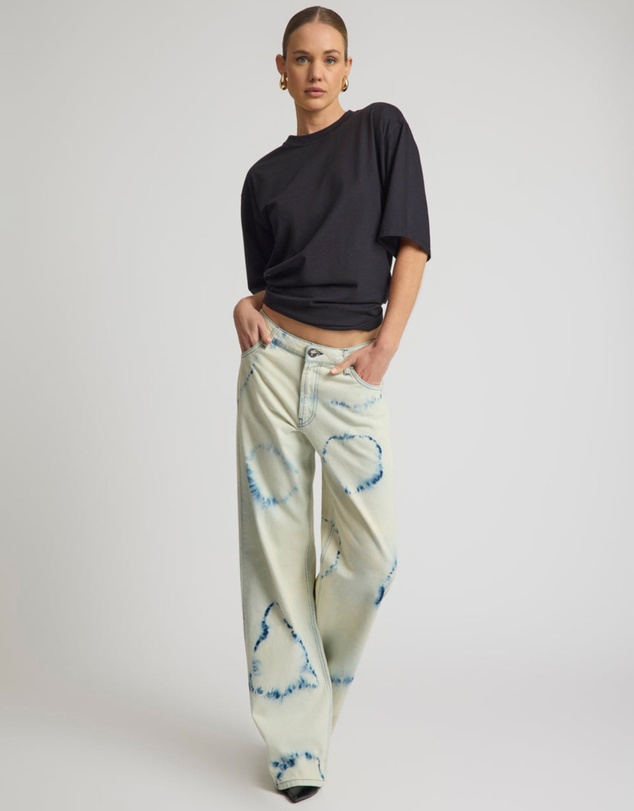 ONE TEASPOON - Revival Tie-Dye Lowriders Low Waist Wide Leg Denim - Tie Dye Dreams