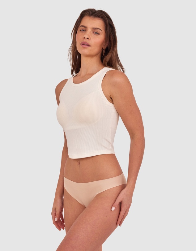 Bras N Things - Smooth Comfort Cotton Brazilian Knicker-Nude 2