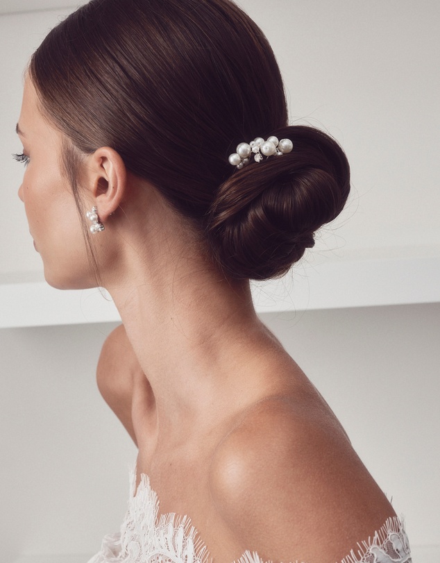 The White Collection - Penny - Pearl Detail Silver Bridal Hair Pins