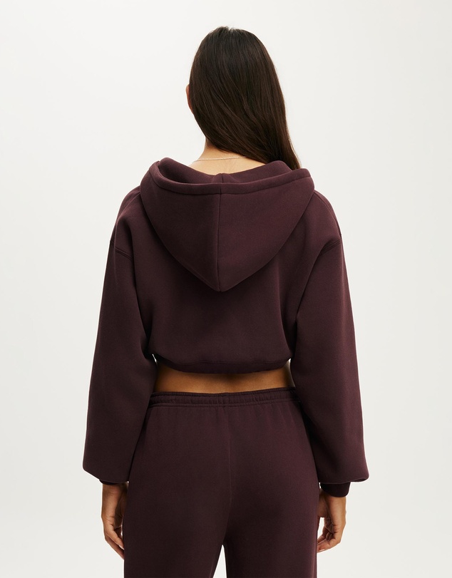 Cotton On Body Active - Plush Micro Cropped Zip Through