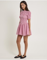 Subtitled - Bonnie Shirred Bubble Mini Dress