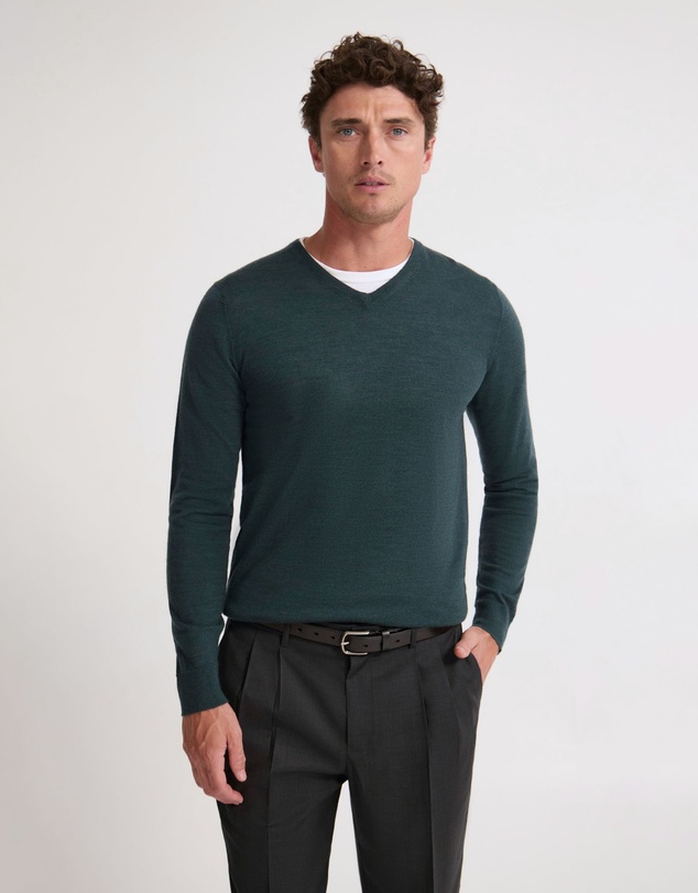 Oxford - Basic V-Neck Pure Wool Pullover