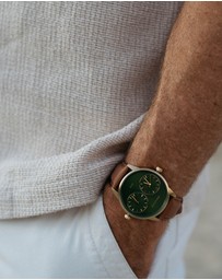 Maxum - Maxum x Taylor Steele - Green Dial, Gold Tone Case & Brown Leather Band