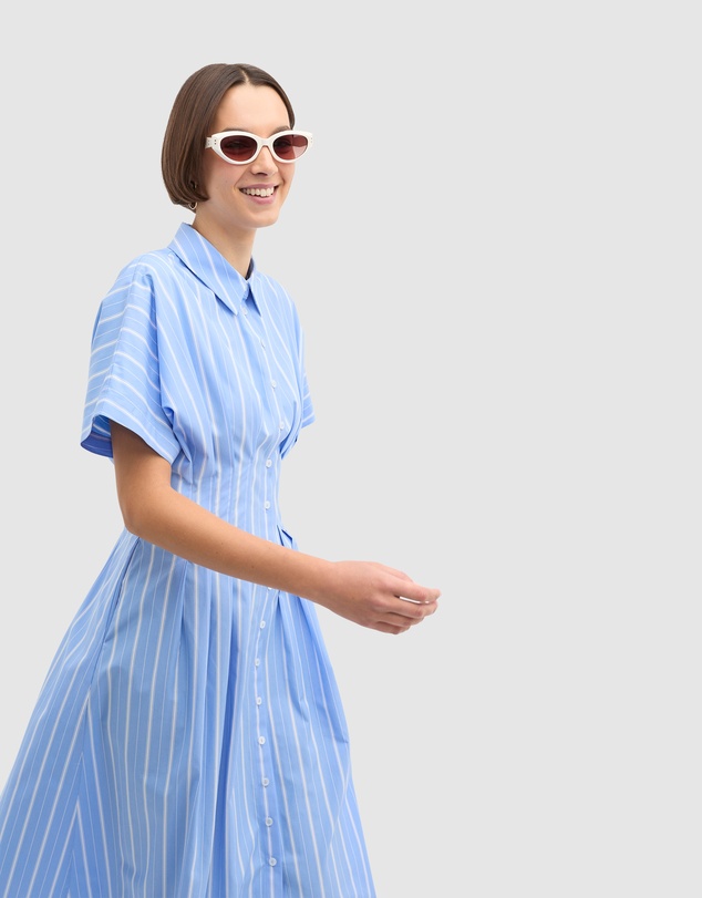 seed blue dress Poplin Variegated Stripe Midi by Heritage Online | THE ICONIC designed to last for girl's birthday dresses USAF ENLISTED HONOR GUARD Color:Black Lace Crochet