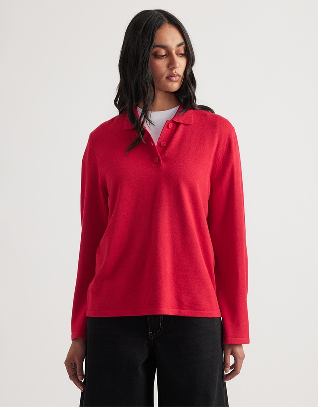 Decjuba - Nia Long Sleeve Knit Polo