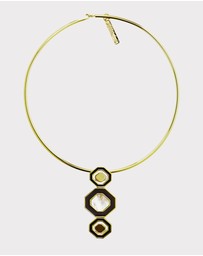 Florence Broadhurst - Octagonal Mop Pendant Ring Necklace