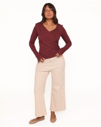 Petal & Pup - Brooklyn Crossover Top - Burgundy Floral