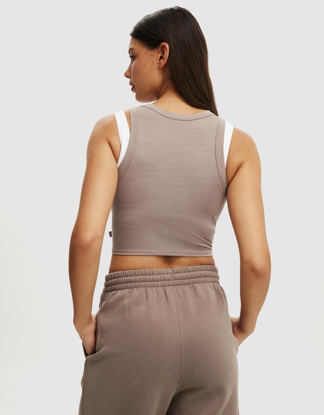 Cotton On Body Active - Active Rib Curved Hem Tank