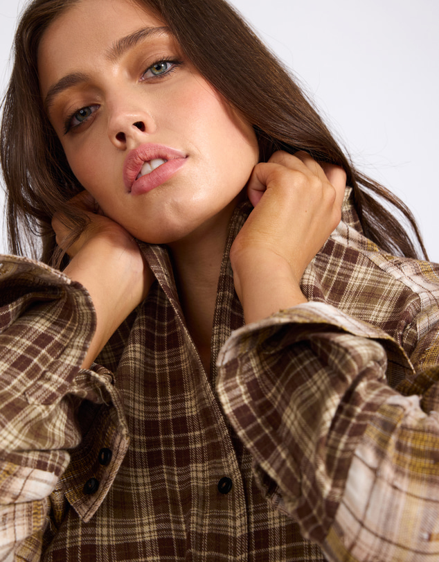 ONE TEASPOON - Rodeo Rust Patchwork Flannel Shirt
