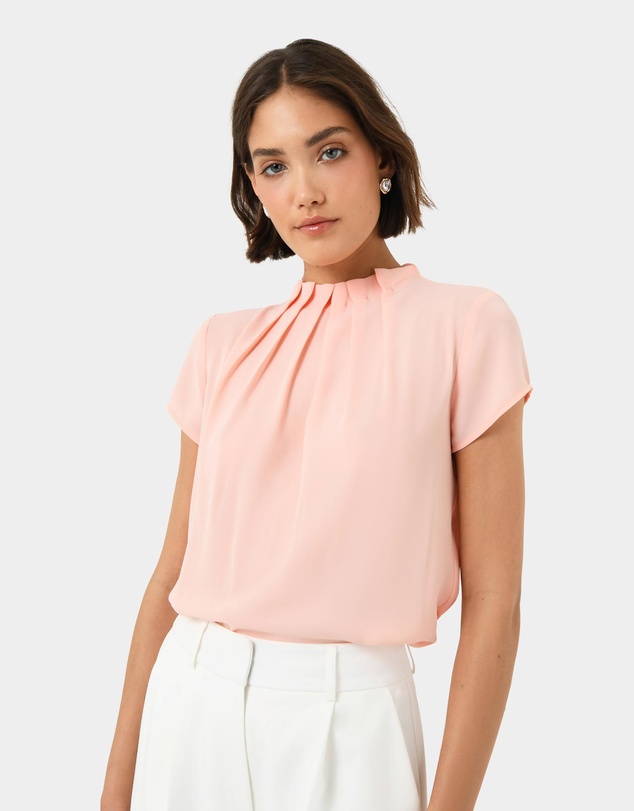 Forcast - Olivia Pleated High Neck Top