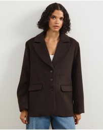 Atmos&Here - Ethel Wool Blend Oversized Blazer