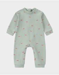 Susukoshi - Relaxed Fit Romper - Typo Baby. Sage