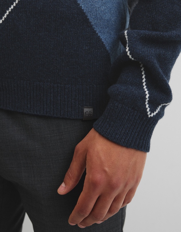 Country Road - Merino Wool Argyle Crew Neck Knit