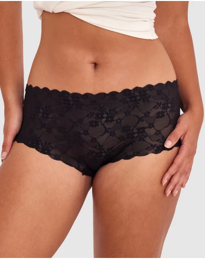 Bras N Things - Smooth Lace Full Brief - Black