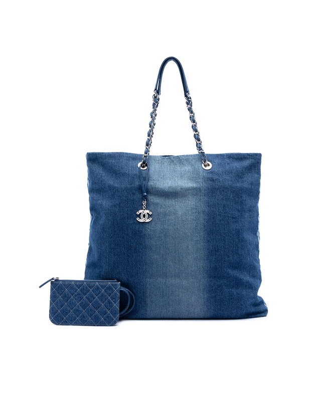 Pre-Loved by Azura Reborn - Pre-Loved Printed Denim Shopping Tote