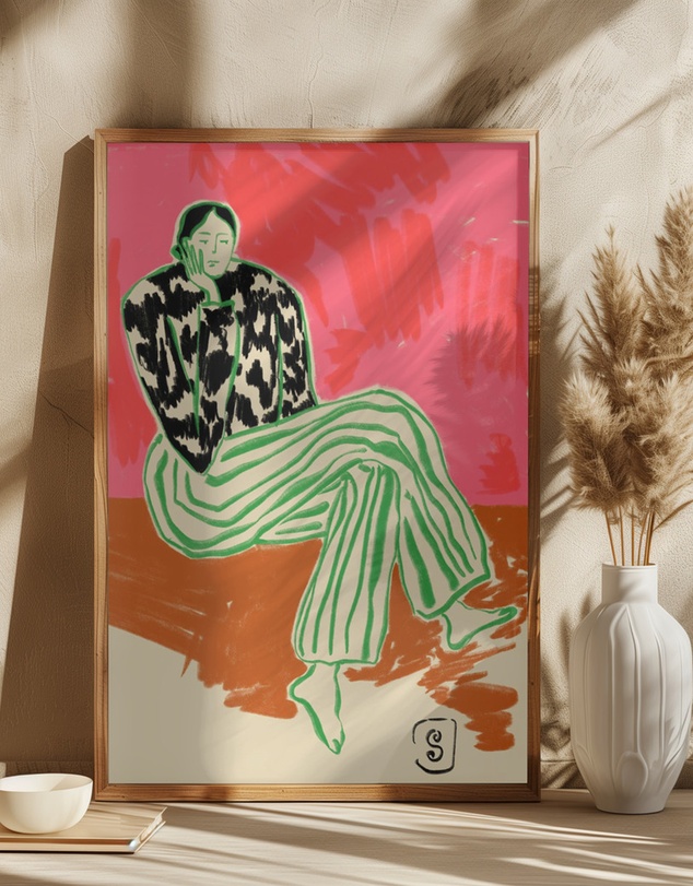 Olive et Oriel - Calm Woman Portrait by Sandra Poliakov Art Print