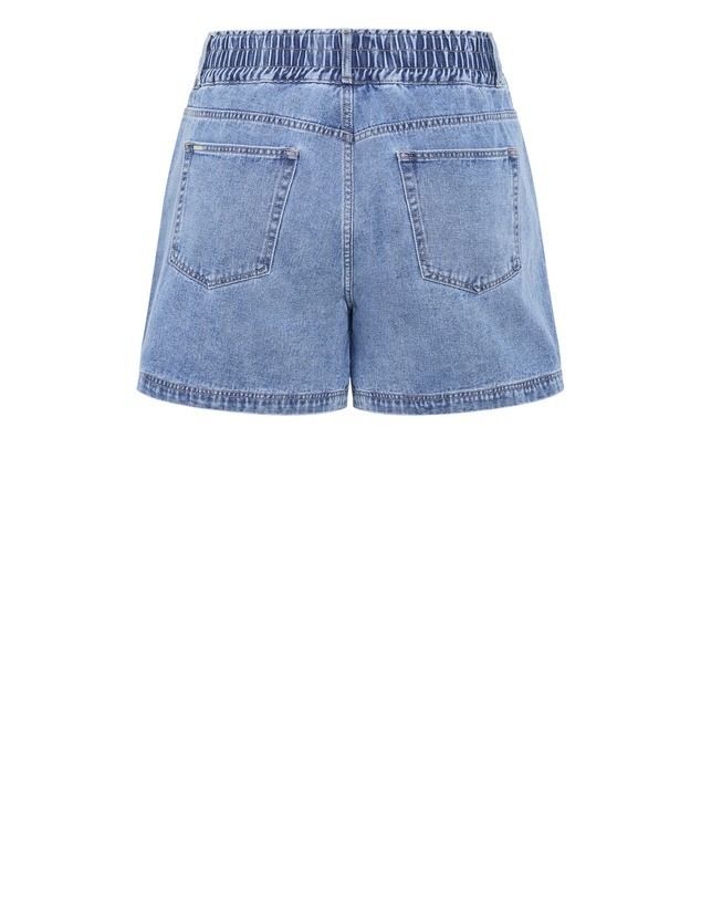 City Chic - Plus size Stretch Waist Denim Short - mid wash