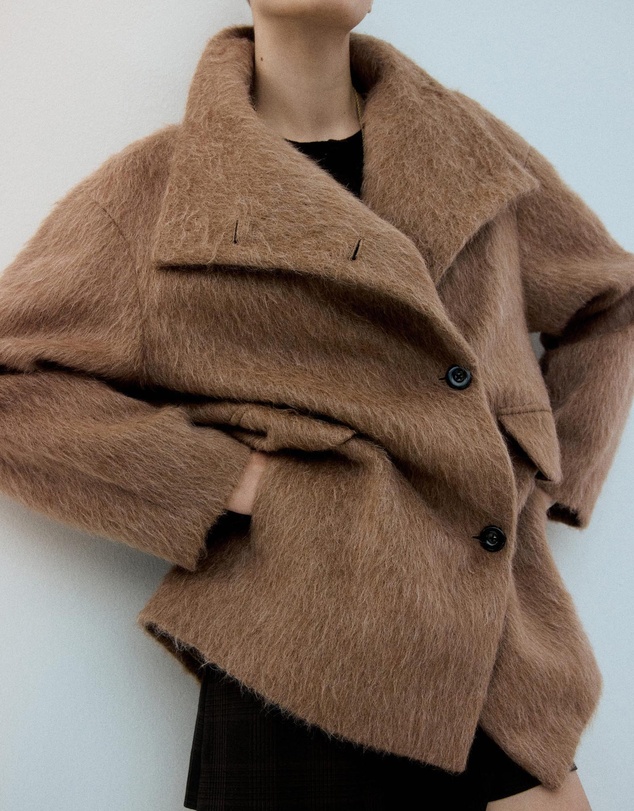 M.N.G - Wool-Blend Funnel-Neck Coat