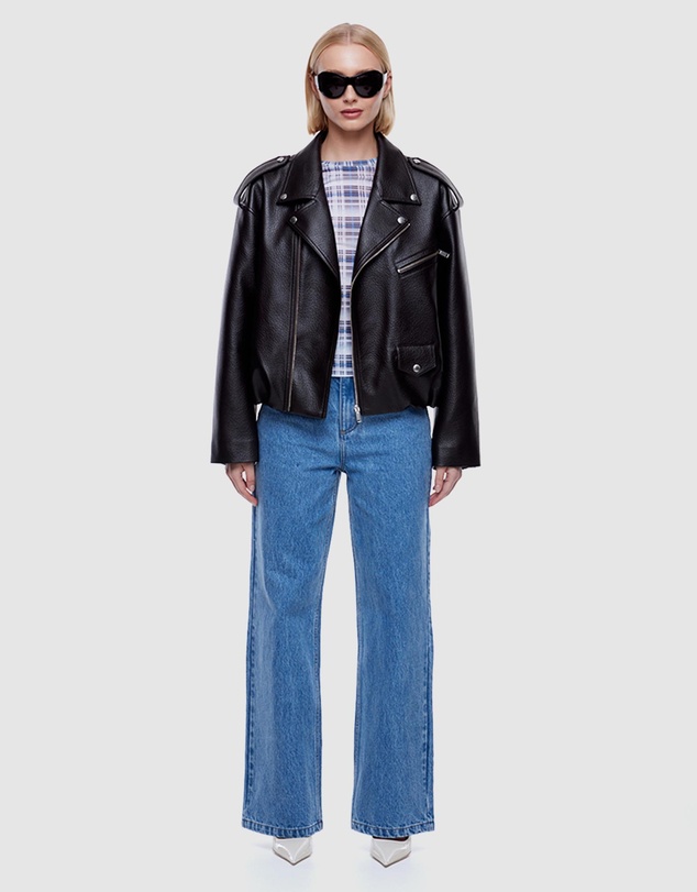 ENA PELLY - Faux Leather Biker Jacket