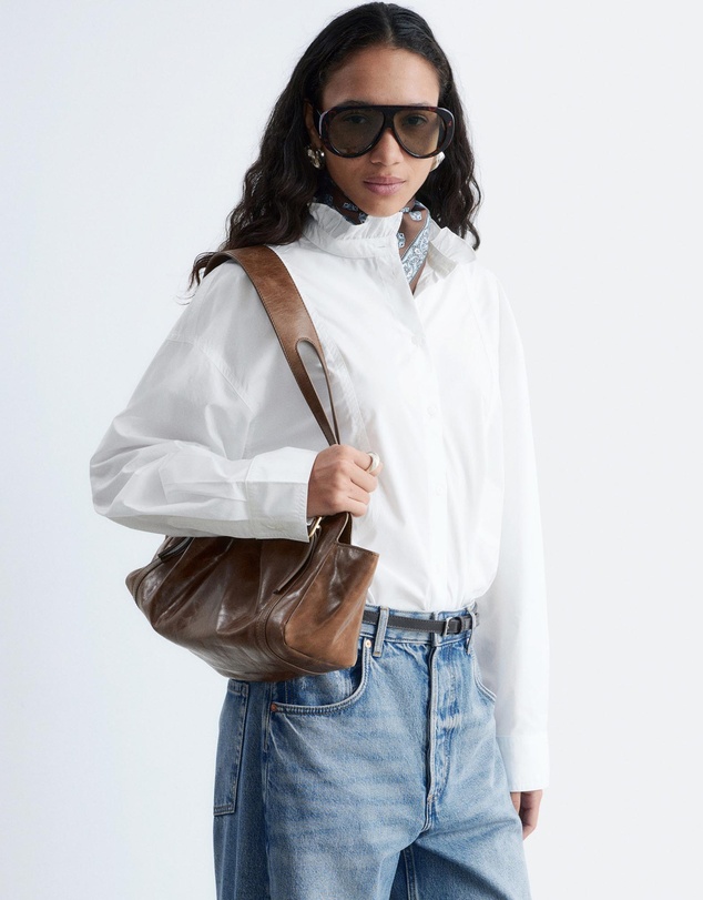 & Other Stories - Long Stand-Collar Cotton Shirt